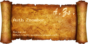 Auth Zsombor névjegykártya